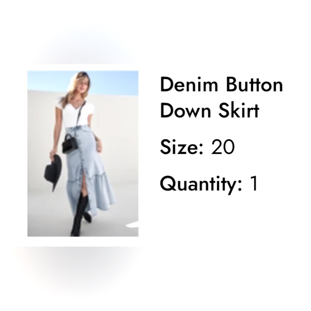 🌗VENUS 🌗 Button down denim long skirt